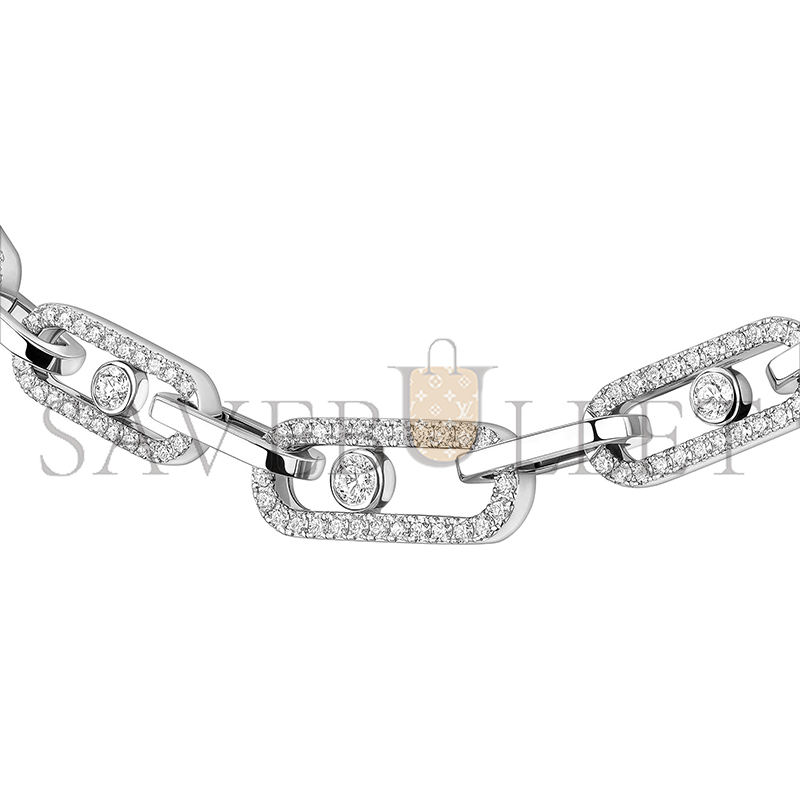 Mes1kaa paris move link pavÉ white gold d1am0nd necklace 14042-wg